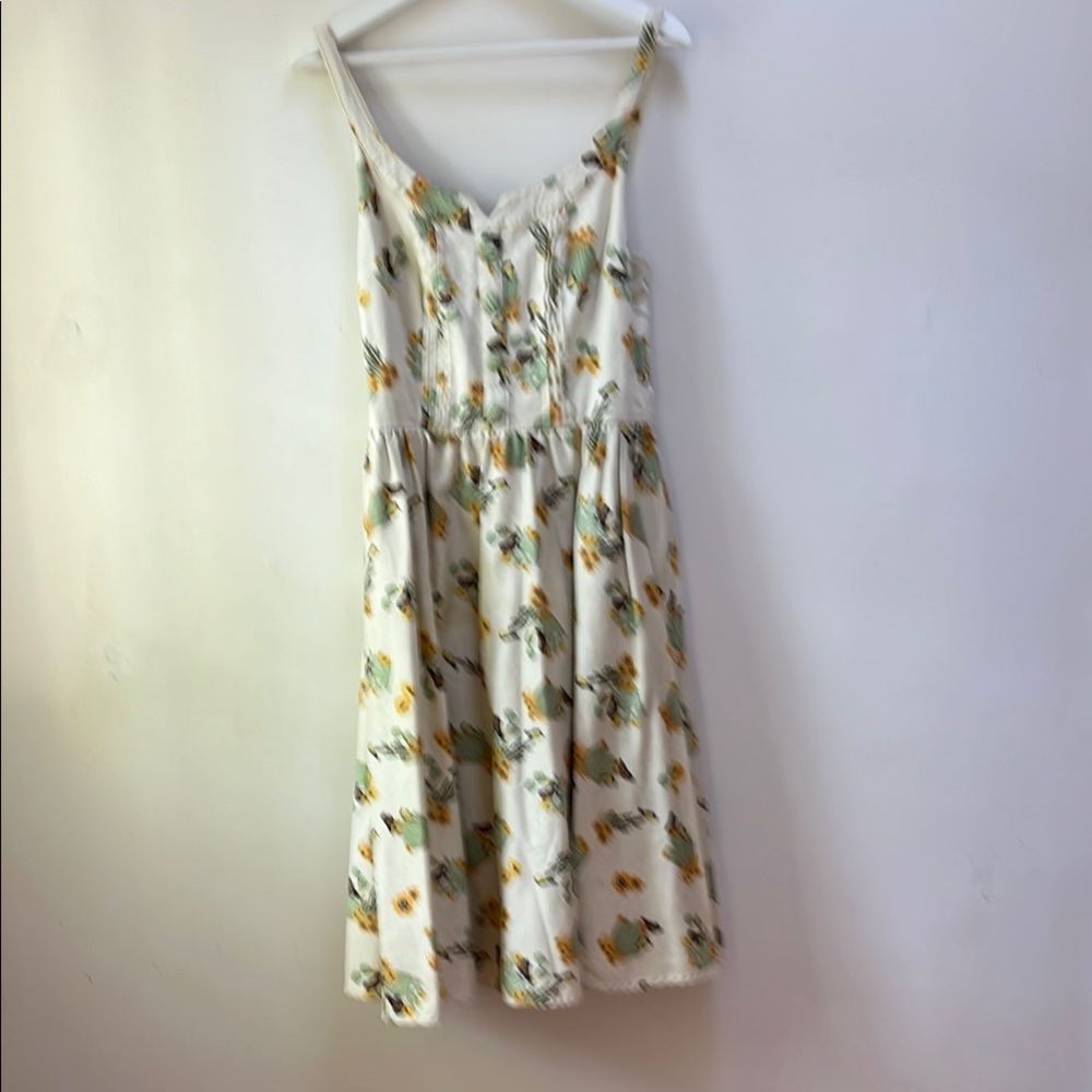 Modcloth “Voodoo Vixen” W’s XL Blooming cactus pattern cream/green summer dress